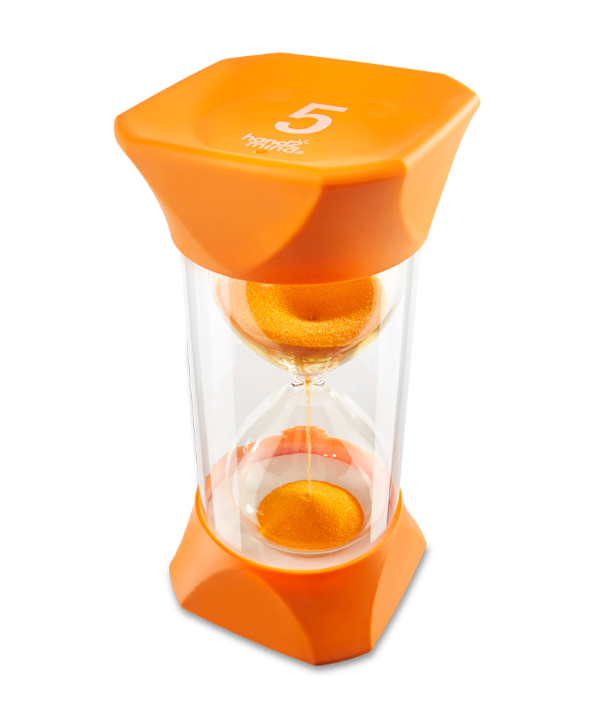 موارد التعلم - مؤقت رملي ضخم (5 دقائق)، مؤقت مرئي ملون للأطفال، أداة لإدارة الوقت للأعمار من 3 سنوات فما فوق