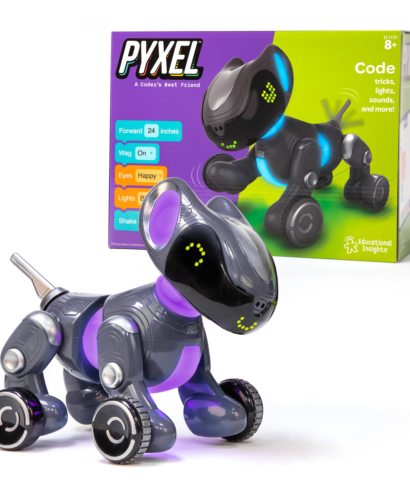 Learning Resources PYXEL: A Coder’s Best Friend, Interactive Coding Pet Robot with Blockly & Python, Ages 8+