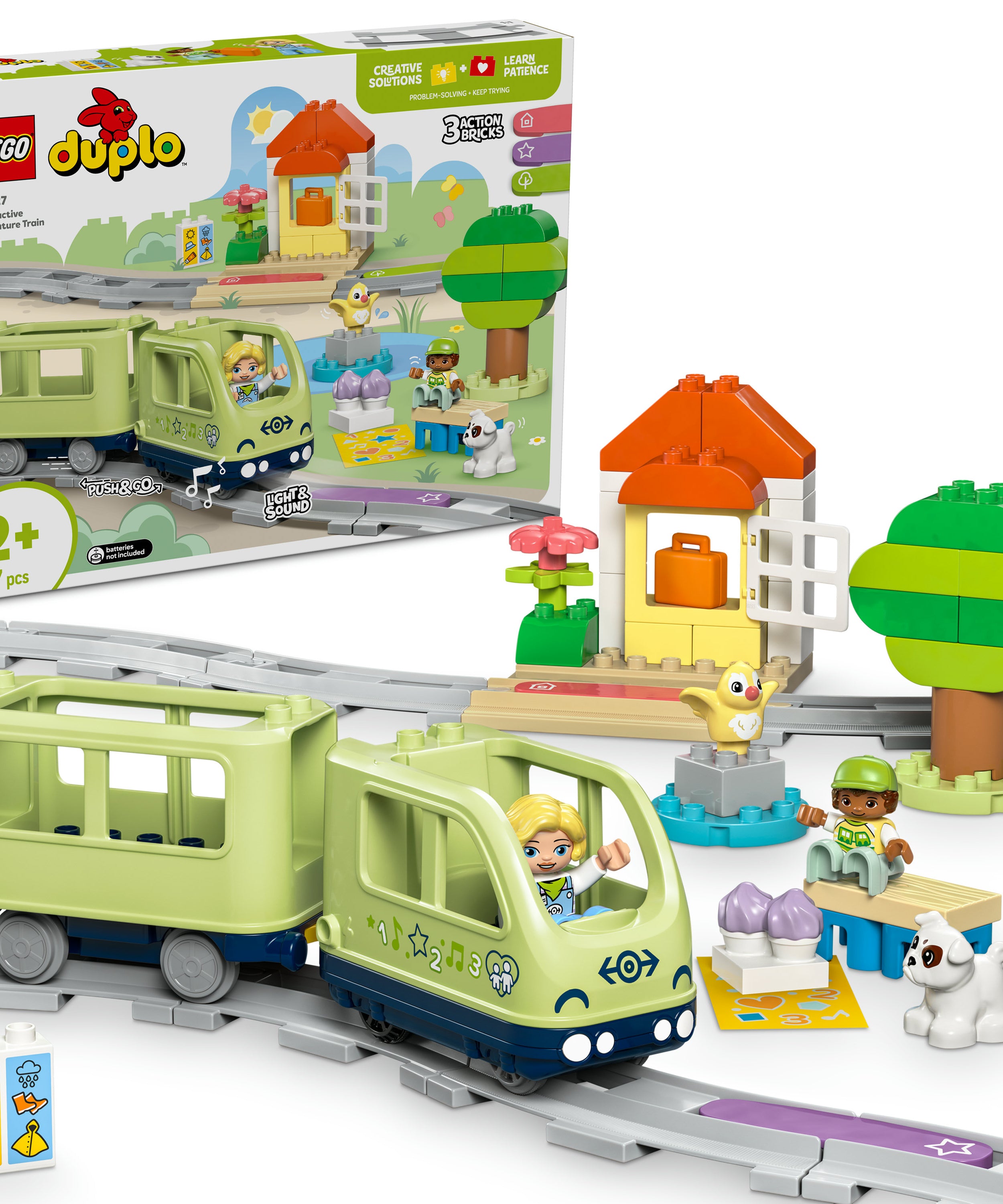 LEGO Duplo 10427 Interactive Adventure Train V29 for Unisex 2+ Toddler Friendly Playset with Train Wagons and Characters