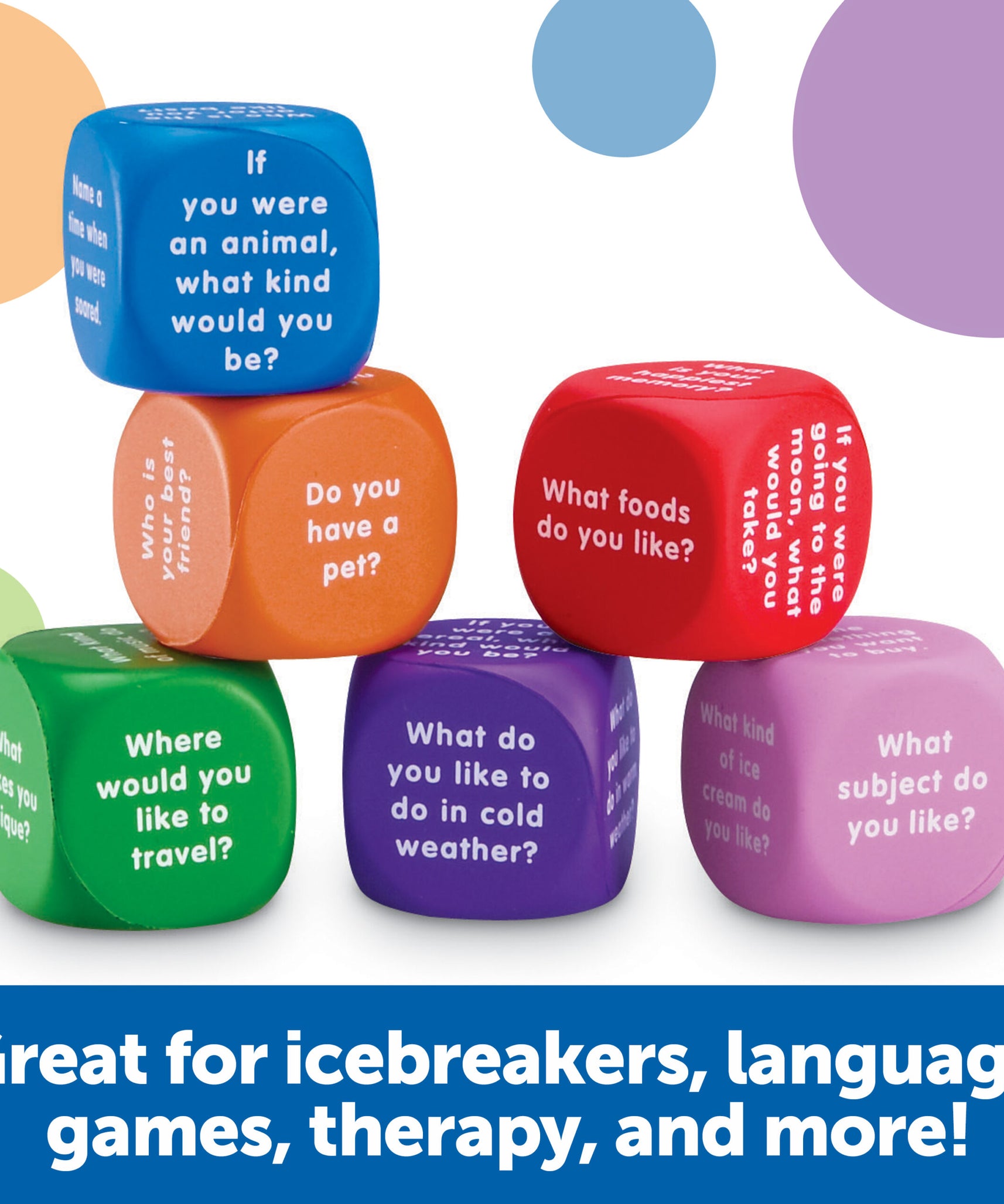 Learning Resources Conversation Cubes, Fun & Engaging Speaking and Listening Activity, Set of 6, Learning Resources