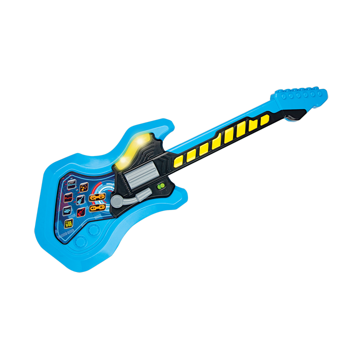 Winfun Cool Kids Rock Guitar Interactive Toy, Light Up Guitar with Fret Buttons and Sound Effects, Strum and Whammy Bar for Musical Play, 3 Years+