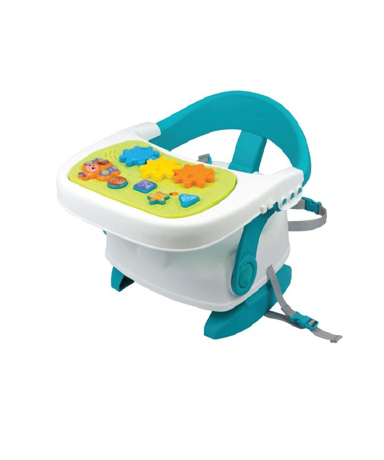 Winfun 3-in-1 Musical Booster Seat for Toddlers Age 6 to 36 Months with Activity Tray, Light-Up Buttons, Songs, and Foldable Design