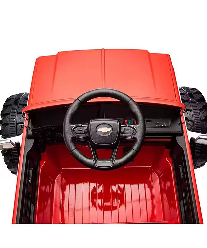 Chevrolet Cheyenne 24V 4 Motor Ride-On Pickup Truck for Kids, 3+ Years, 2 Seater, Parental Remote, LED Lights, Music Player, Storage Basket