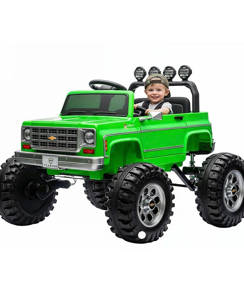 Chevrolet Cheyenne 24V 4 Motor Ride-On Pickup Truck for Kids, 3+ Years, 2 Seater, Parental Remote, LED Lights, Music Player, Storage Basket