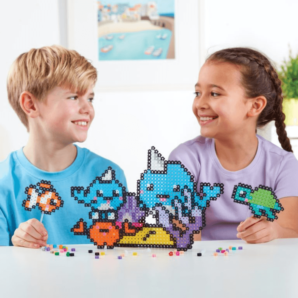 خيارات الشخصيات Simbrix Connect &amp; Wow Underwater Friends Pack مع أكثر من 1500 بريكس، لعبة بناء ثنائية وثلاثية الأبعاد من Pixel Arts and Crafts، لعبة بناء STEAM إبداعية وخيالية للأولاد والبنات من سن 5 سنوات فما فوق