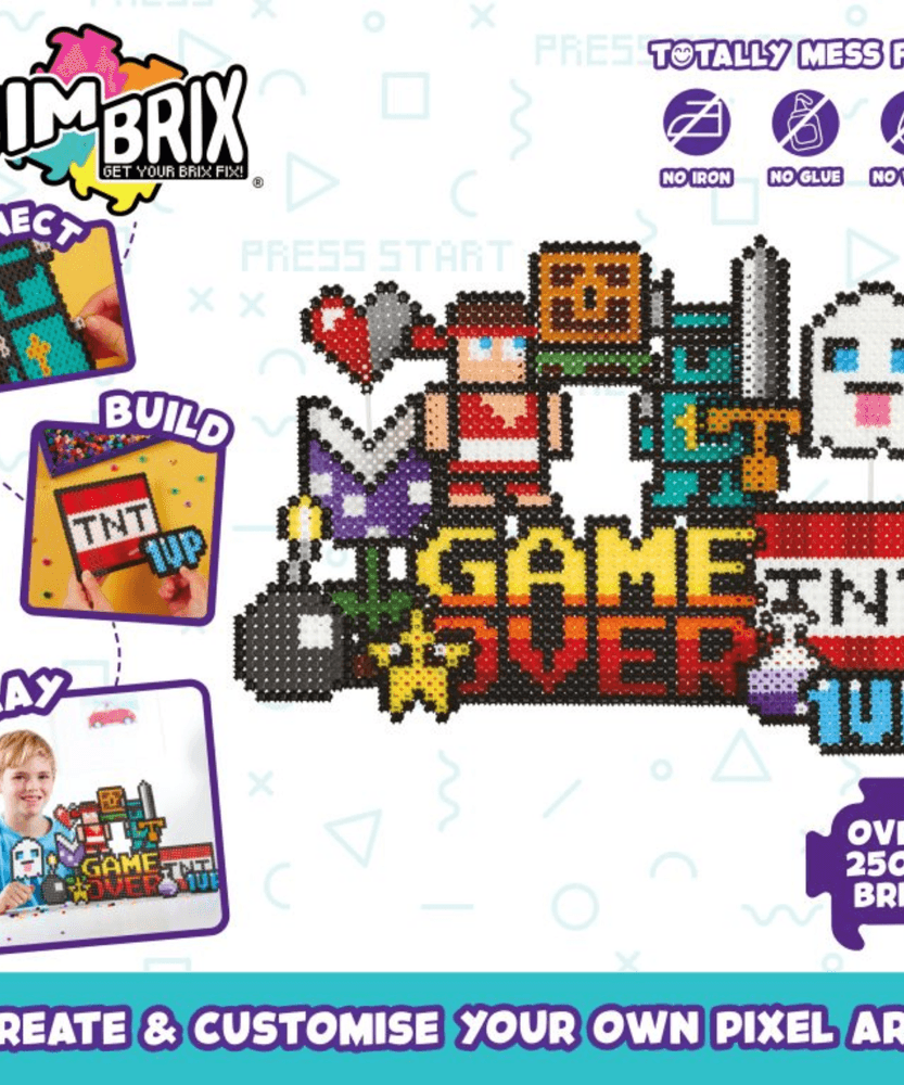 خيارات الشخصيات Simbrix Connect &amp; Wow Game On Pack مع أكثر من 2500 بريكس، لعبة بناء Pixel Arts and Crafts ثنائية وثلاثية الأبعاد، لعبة بناء STEAM إبداعية وخيالية للأولاد والبنات من سن 5 سنوات فما فوق