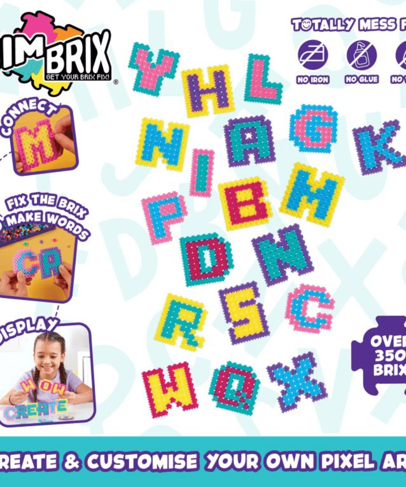 خيارات الشخصيات Simbrix Connect &amp; Wow Alphabrix Pack مع أكثر من 350 بريكس، لعبة بناء Pixel Arts and Crafts ثنائية وثلاثية الأبعاد، لعبة بناء STEAM إبداعية وخيالية للأولاد والبنات من سن 5 سنوات فما فوق