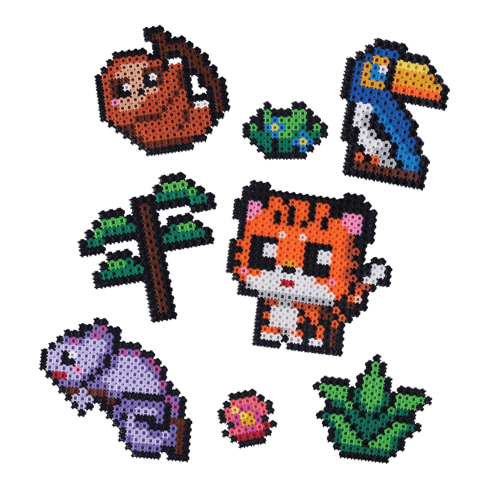 خيارات الشخصيات Simbrix Connect &amp; Wow Jungle Party Pack مع أكثر من 1500 بريكس، لعبة بناء Pixel Arts and Crafts ثنائية وثلاثية الأبعاد، لعبة بناء STEAM إبداعية وخيالية للأولاد والبنات من سن 5 سنوات فما فوق