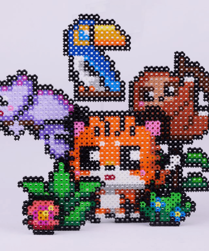 خيارات الشخصيات Simbrix Connect &amp; Wow Jungle Party Pack مع أكثر من 1500 بريكس، لعبة بناء Pixel Arts and Crafts ثنائية وثلاثية الأبعاد، لعبة بناء STEAM إبداعية وخيالية للأولاد والبنات من سن 5 سنوات فما فوق