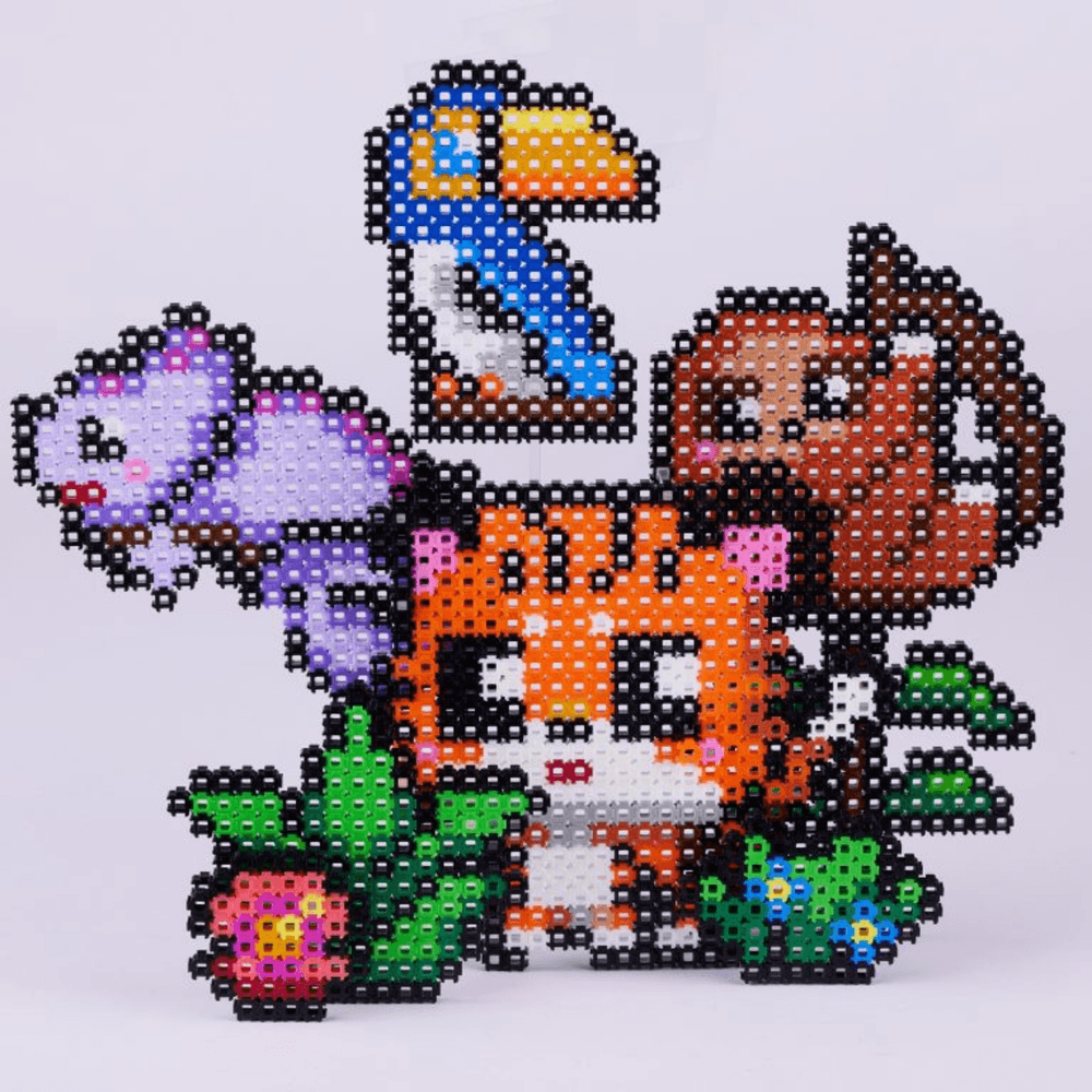 خيارات الشخصيات Simbrix Connect &amp; Wow Jungle Party Pack مع أكثر من 1500 بريكس، لعبة بناء Pixel Arts and Crafts ثنائية وثلاثية الأبعاد، لعبة بناء STEAM إبداعية وخيالية للأولاد والبنات من سن 5 سنوات فما فوق