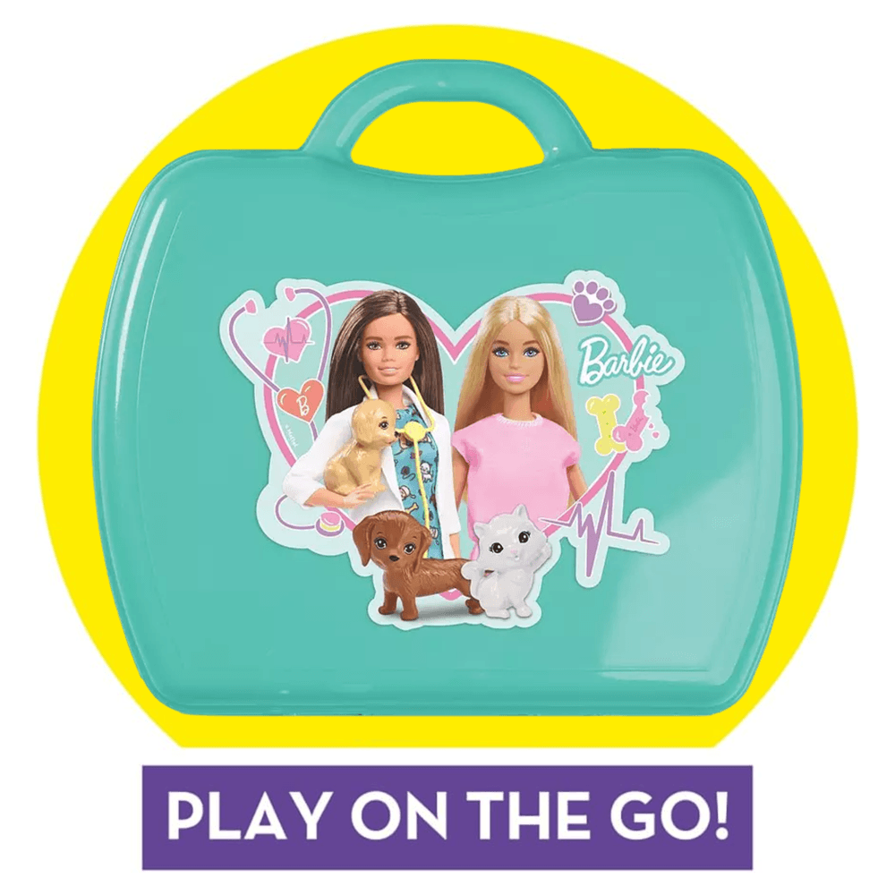 مجموعة لعب عيادة باربي للحيوانات الأليفة من سينكو كرييشنز، 20 قطعة مع حقيبة حمل، لعبة لعب الأدوار مناسبة للأطفال من سن 3 سنوات فما فوق
