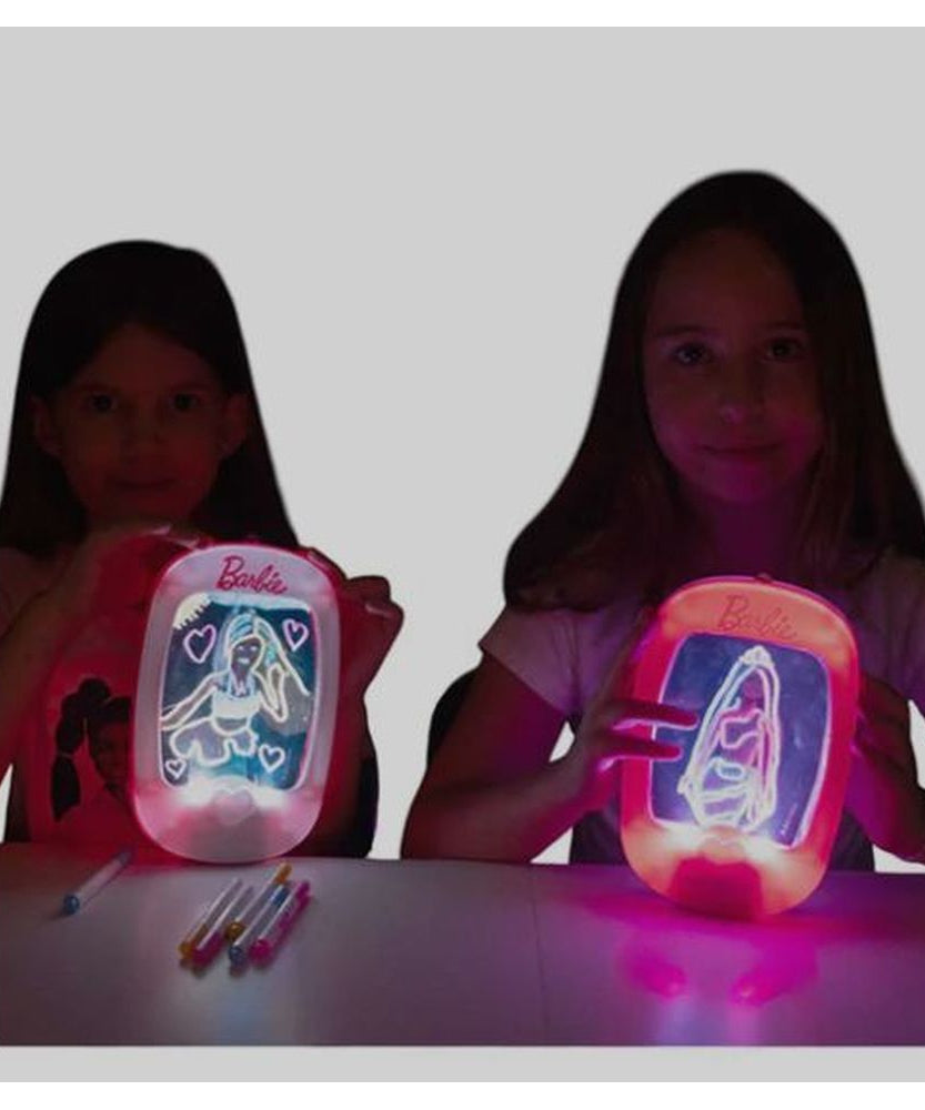 Barbie Mobile Light Pad Battery Operated Tracing and Drawing Board with LED Guidance and Poster Sheets, Creative Art Toy for Kids, 3Y+ Years