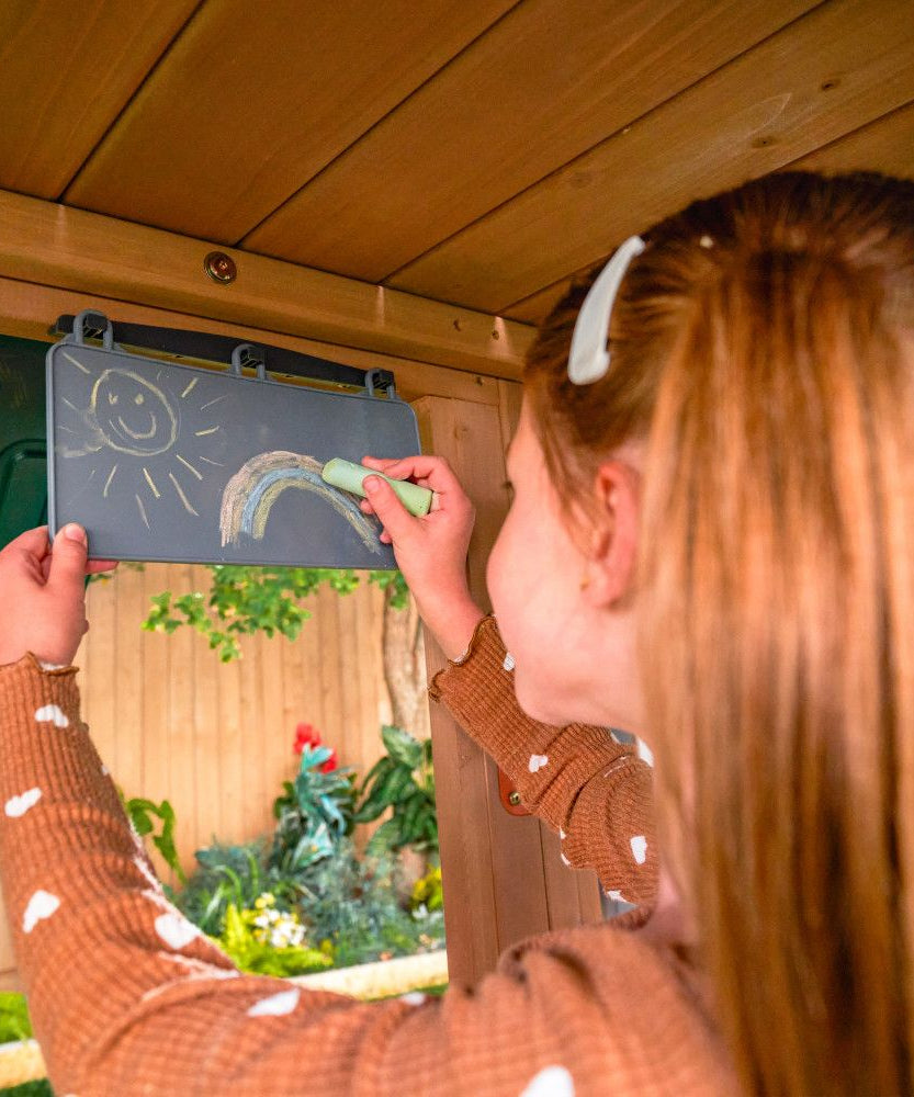 KidKraft Summit View Wooden Swing Set / Playset – Deluxe Outdoor Clubhouse with Slides, Swings, Fireman’s Pole, and Kitchen for Kids Age 3-10 Years