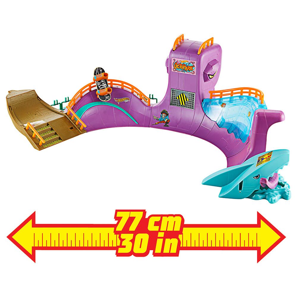 مجموعة ألعاب هوت ويلز سكيت أوكتوبارك مع لوح أصابع حصري وأحذية تزلج قابلة للإزالة، ومنحدر لوح أصابع للأطفال ولعبة تزلج