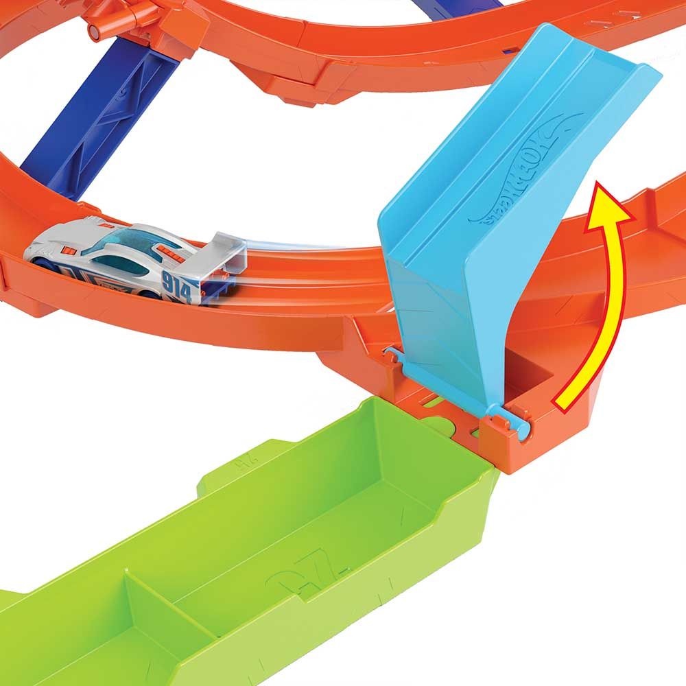 Hot Wheels Action Hyper Loop Extreme Playset, Toy Car Track Set, 2 Ways to Play, Slam Launch Loops, Jump & Score Points, Easy Storage, Includes 1:64 Scale Car, Kids Toys
