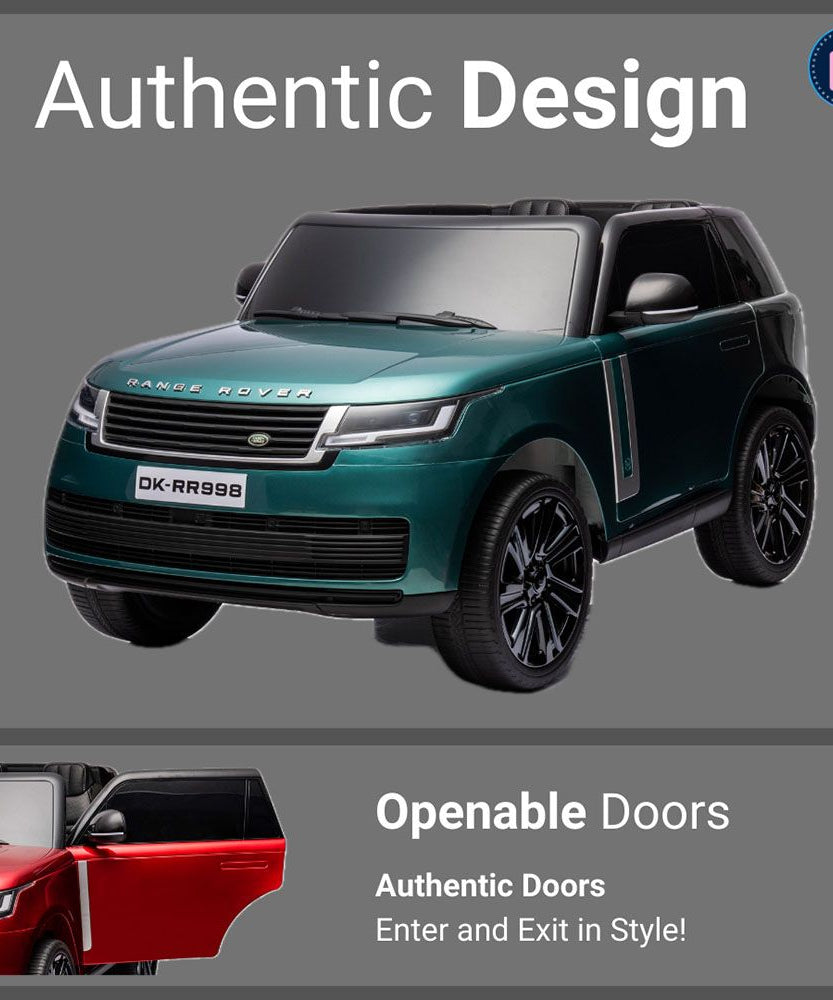 Lovely Baby Range Rover SUV Ride-On Car for Kids, 3+ Years, 12V Battery, Dual Motors, Remote Control, LED Lights, MP3/USB Music, Openable Doors – Red, Grey, or Green