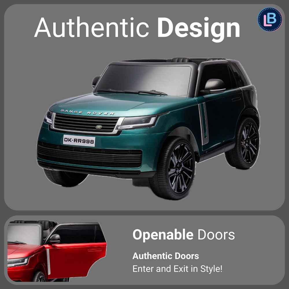Lovely Baby Range Rover SUV Ride-On Car for Kids, 3+ Years, 12V Battery, Dual Motors, Remote Control, LED Lights, MP3/USB Music, Openable Doors – Red, Grey, or Green