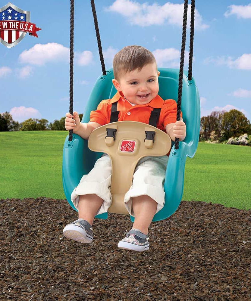 Step2 Infant to Toddler Swing, Turquoise, 1-PK, Weather-Resistant Rope & Easy-Clean Seat