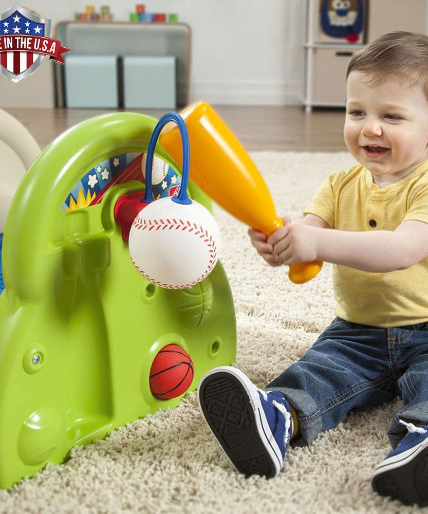 Step2 Sports-Tastic Activity Centre™, Indoor Toddler Sports Playset with Slide, Basketball, Soccer & Climbing, Ages 3+