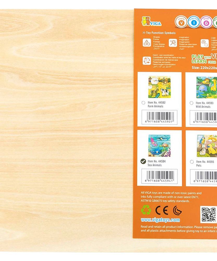 لعبة أحجية فيجا سي أنيملز، مكونة من 4 قطع، مصنوعة من الخشب من مونتيسوري، تُنمّي المهارات الحسية والإدراكية والحركية الدقيقة، غير سامة وصديقة للبيئة، مناسبة للأولاد والبنات من عمر 12 شهرًا فما فوق.