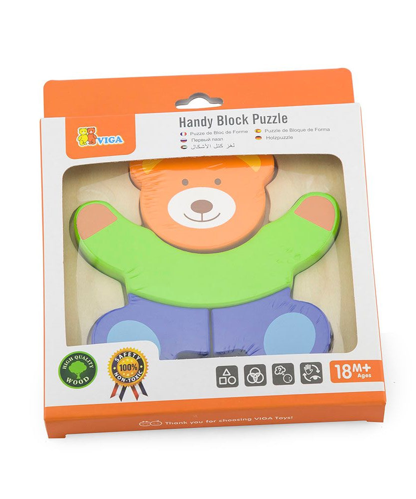 لعبة فيجا بير، أحجية مكعبات من 4 قطع، لعبة مونتيسوري الخشبية، تنمي المهارات الحسية والإدراكية والحركية الدقيقة، لعبة تعليمية للأطفال غير سامة وصديقة للبيئة، مناسبة للأولاد والبنات من سن 18 شهرًا فما فوق