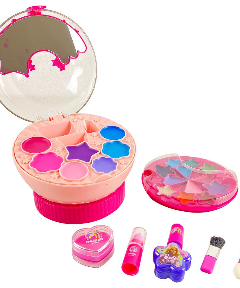 Barbie Cosmetic Crystal Box for Kids Ages 6 and Up, Crystal Ball Makeup Set with Lipgloss Eyeshadow Nail Polish and Accessories
