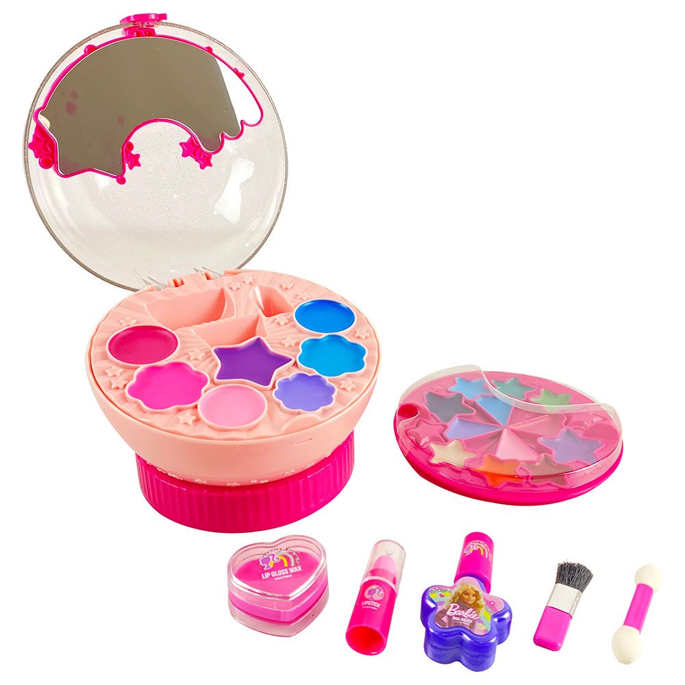 Barbie Cosmetic Crystal Box for Kids Ages 6 and Up, Crystal Ball Makeup Set with Lipgloss Eyeshadow Nail Polish and Accessories
