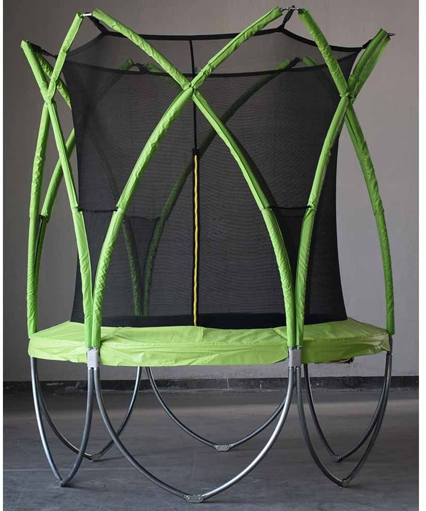 ترامبولين تشجيانغ سبارك بطول 10 أقدام مع سياج أمان، هزاز خارجي للأطفال، متعة لياقة بدنية في الفناء الخلفي، مناسب للأعمار من 5 سنوات فما فوق، لعبة لعب متينة وآمنة
