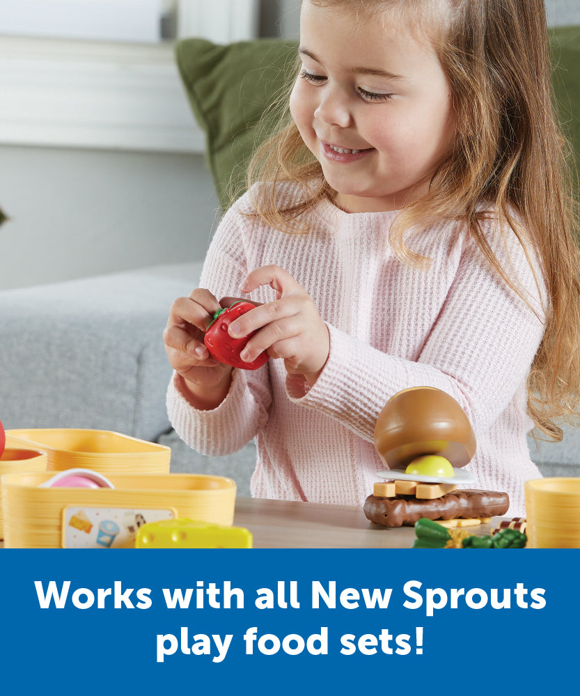 Learning Resources New Sprouts Pick 'n' Sort Food Groups, 26 Piece Play Food Set for Toddlers, Teaches Food Categories with Sorting Baskets, Ages 18 Months and Up