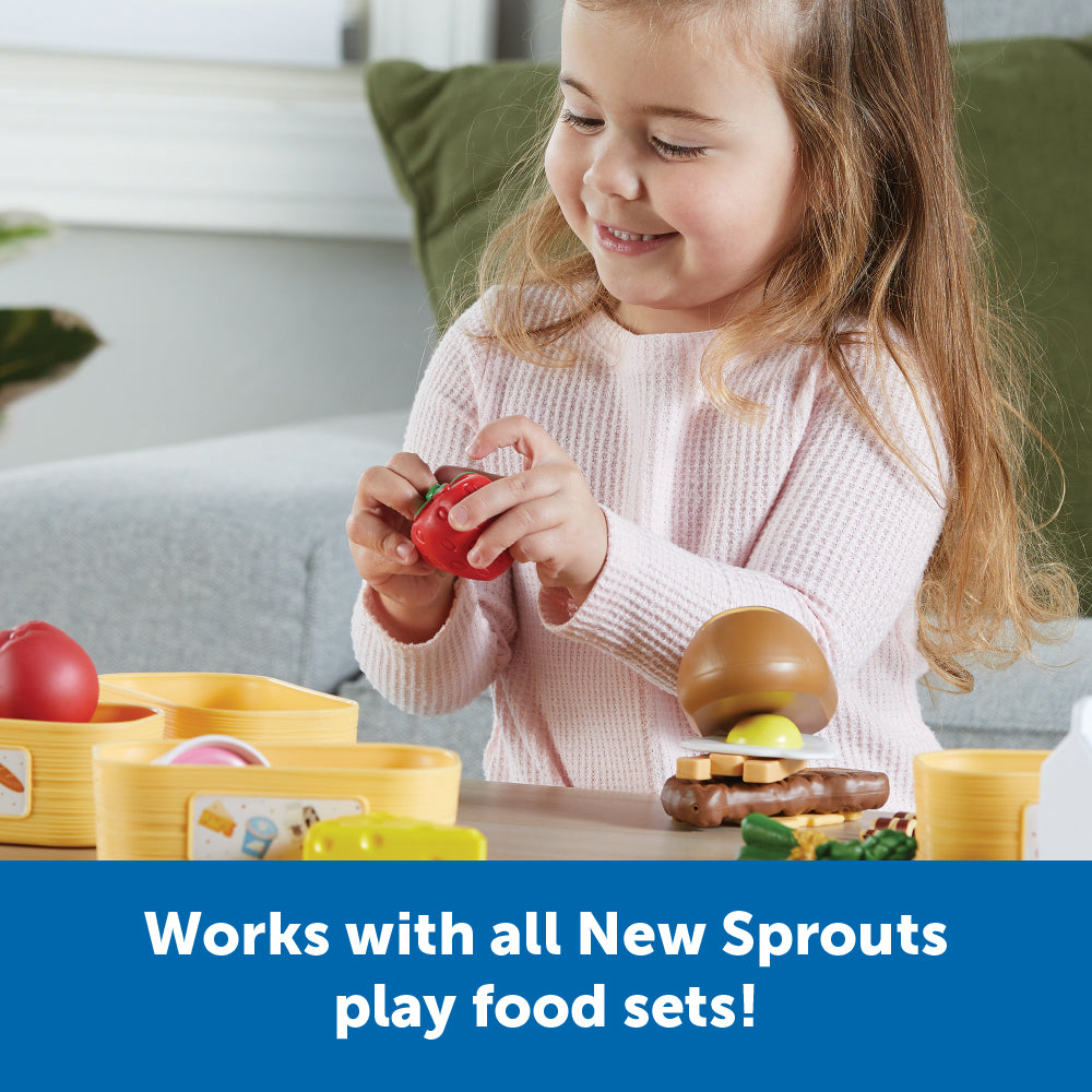 Learning Resources New Sprouts Pick 'n' Sort Food Groups, 26 Piece Play Food Set for Toddlers, Teaches Food Categories with Sorting Baskets, Ages 18 Months and Up