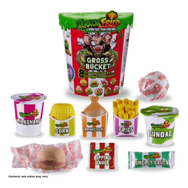Terror Fried 08095 Gross Bucket, Slime and Collectable Figures for Boys Ages 4-10, Multi-Compound Play Set with Fizz, Squish, Crack and Ooze, Multicolor, Interactive Toys