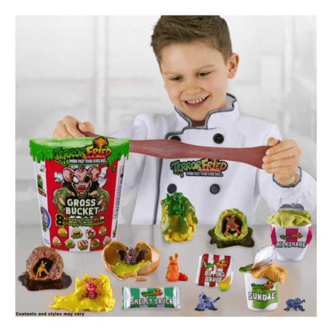 Terror Fried 08095 Gross Bucket, Slime and Collectable Figures for Boys Ages 4-10, Multi-Compound Play Set with Fizz, Squish, Crack and Ooze, Multicolor, Interactive Toys