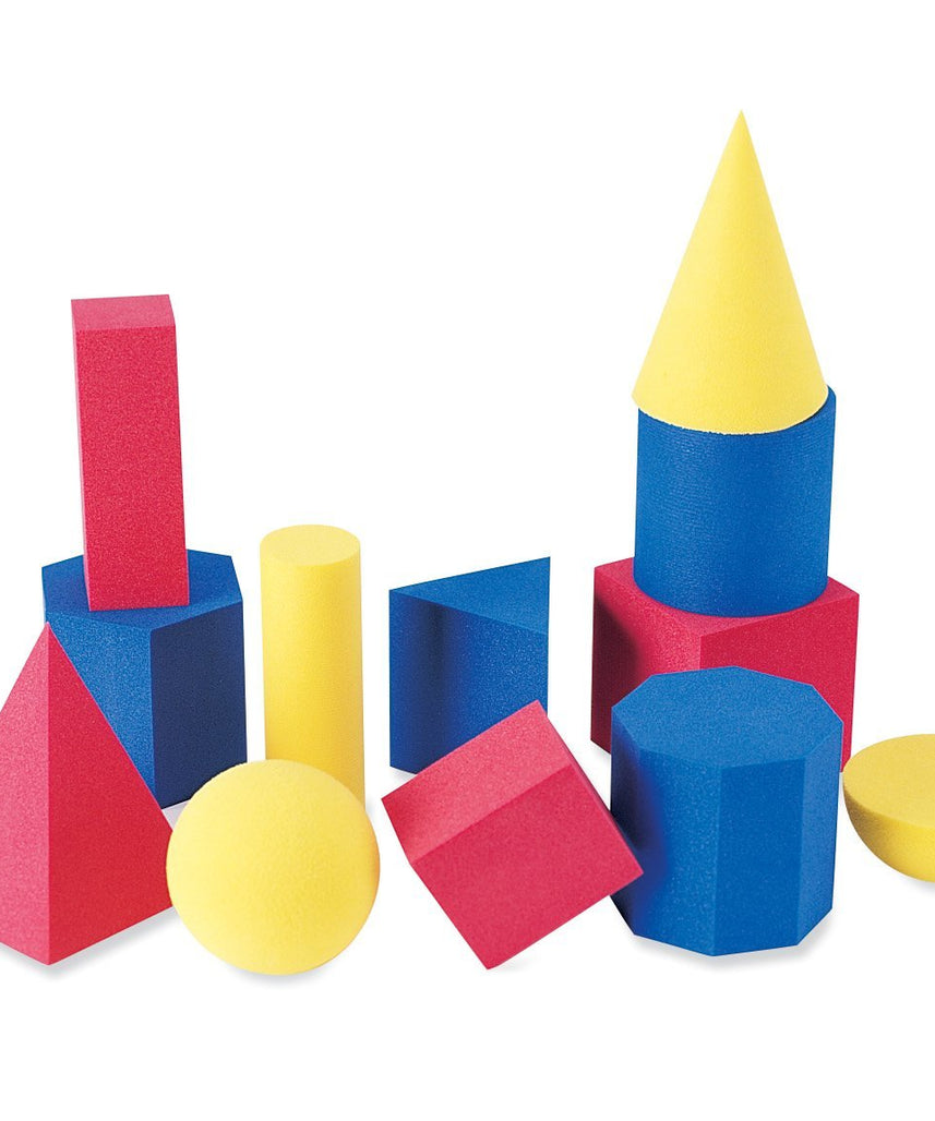 موارد تعليمية عملية، أشكال ثلاثية الأبعاد من الإسفنج الناعم، مجموعة من 12 قطعة، للأعمار من 5 سنوات فما فوق، تمارين هندسية للأطفال