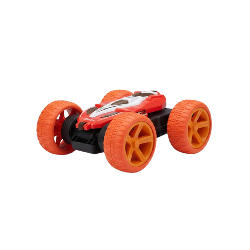 Craze Wheels RC 360 Roll Stunt Remote Control Car with LED Lights – Double-Sided 4WD Torsion RC Stunt Car for Kids – Orange