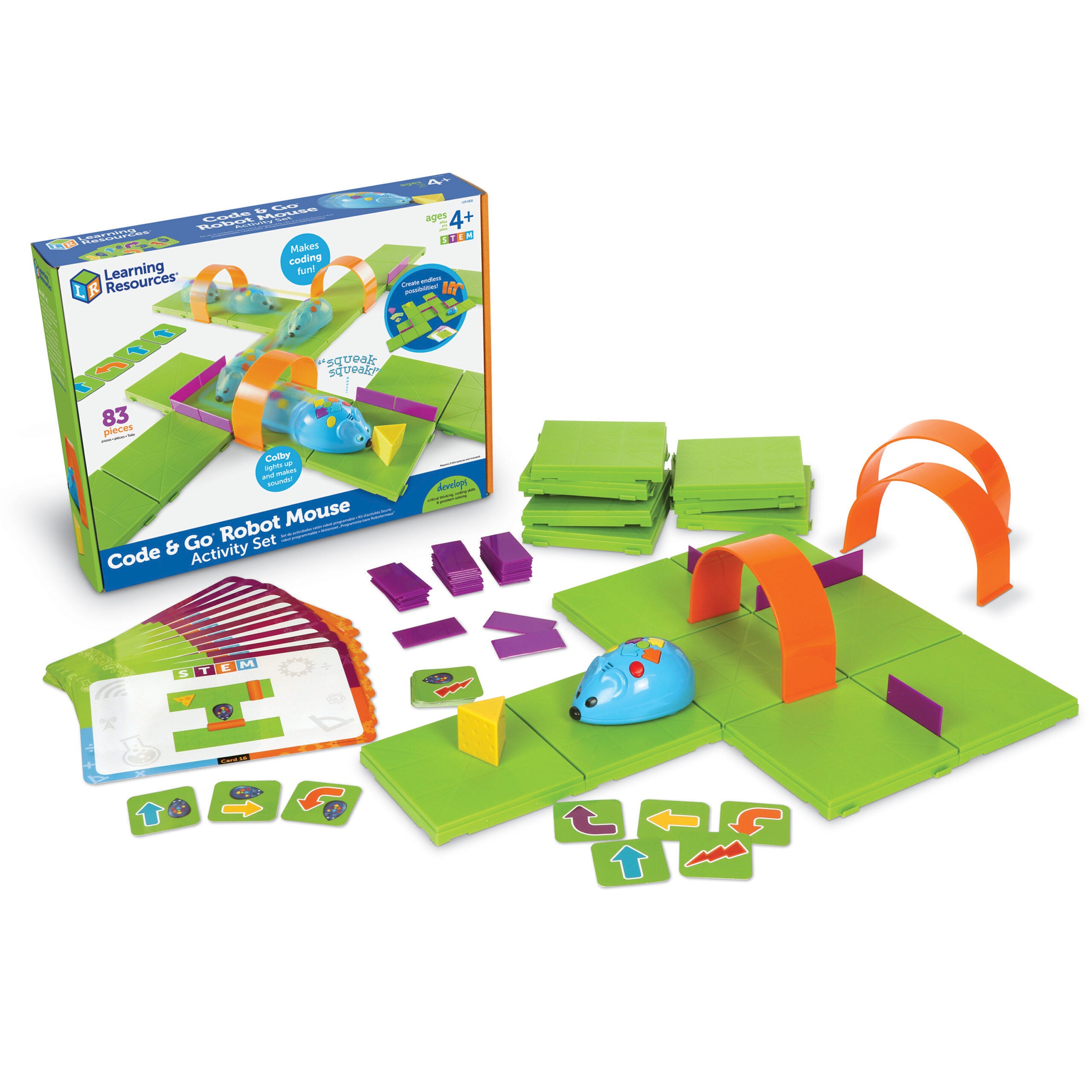 Learning Resources Code & Go Robot Mouse Activity Set, Early STEM Learning with Coding, Maze Exploration, and Fun Programming Challenges