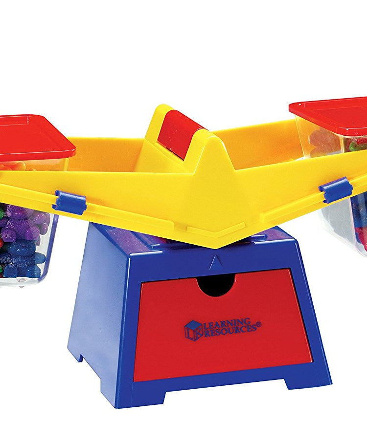 موارد التعلم - ميزان دلو أساسي مع عدادات مقارنة الدببة، أداة تعليمية عملية للرياضيات للوزن والقياس والمقارنة، تتضمن 102 عداد ودليل أنشطة، للأعمار من 3 سنوات فما فوق