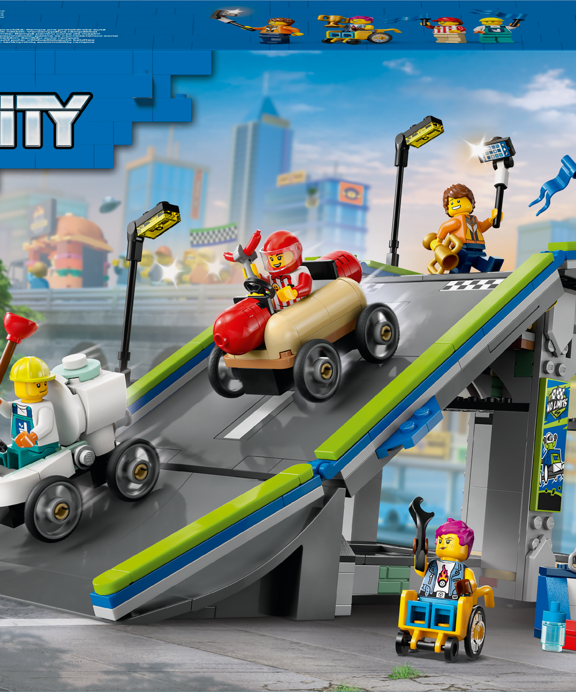 LEGO City 60460 No Limits Race Car Ramp Track Set for Kids 6+