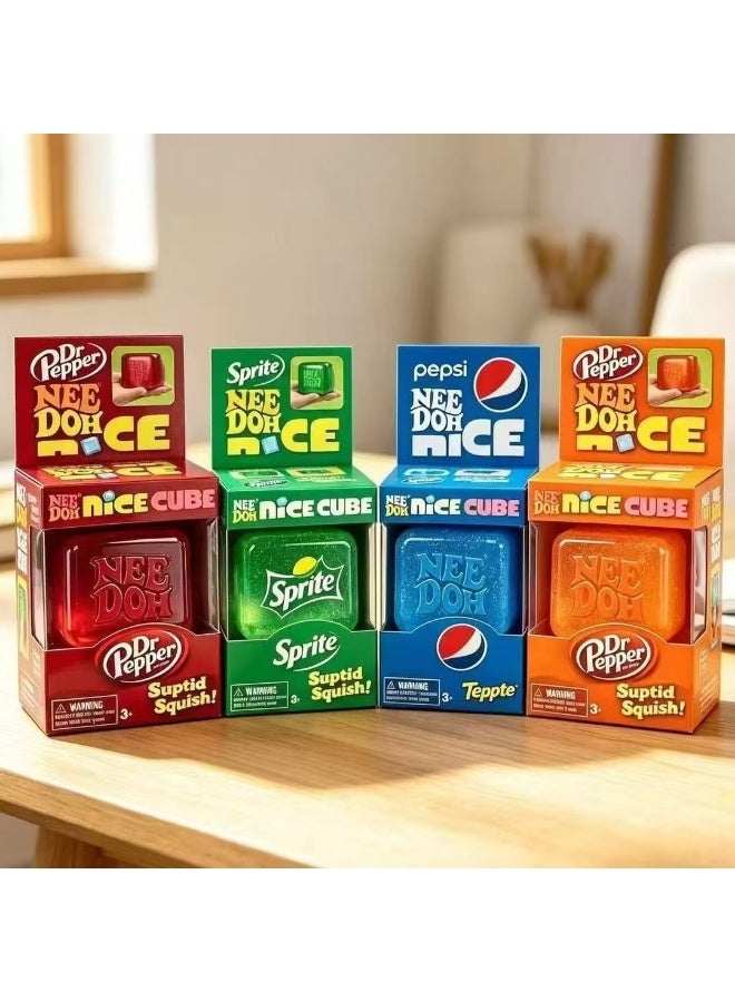 NeeDoh Nice Cube Sensory Squeeze Toy, Assorted Colors, Super Solid Squish Fidget Stress Relief Toy for Kids & Adults, 2.25 Inch Cube