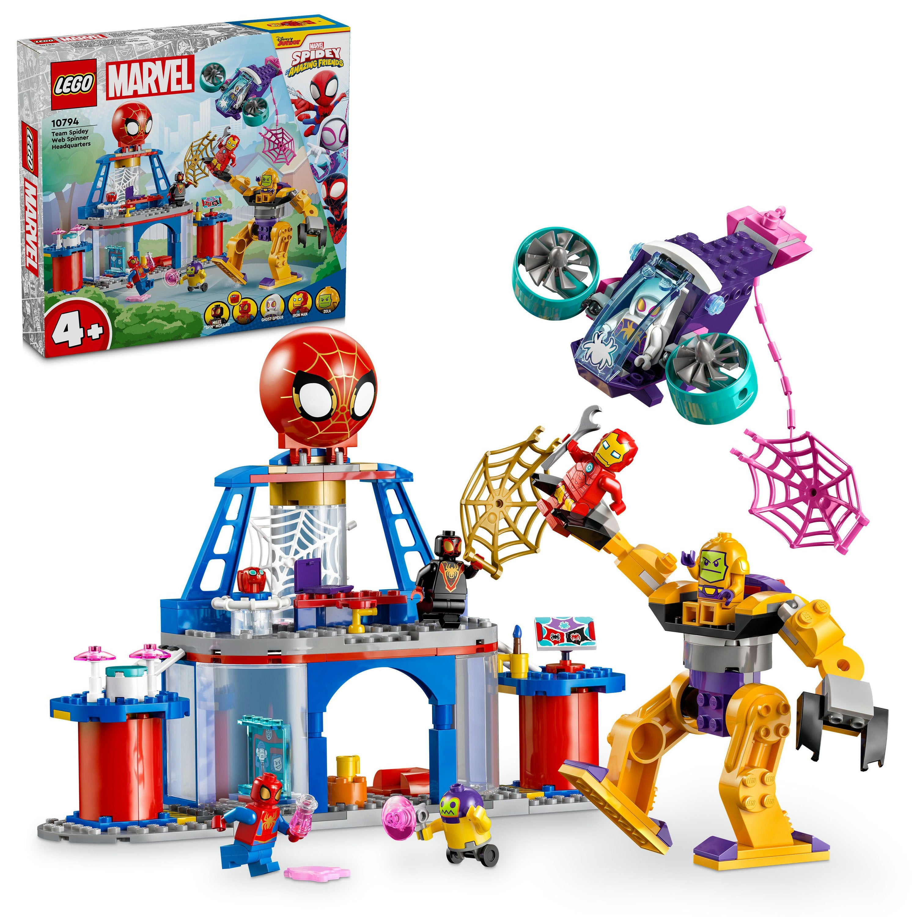 LEGO 10794 Team Spidey Web Spinner Headquarters Building Set for Unisex 4+ Marvel Superhero Creative Construction Toy