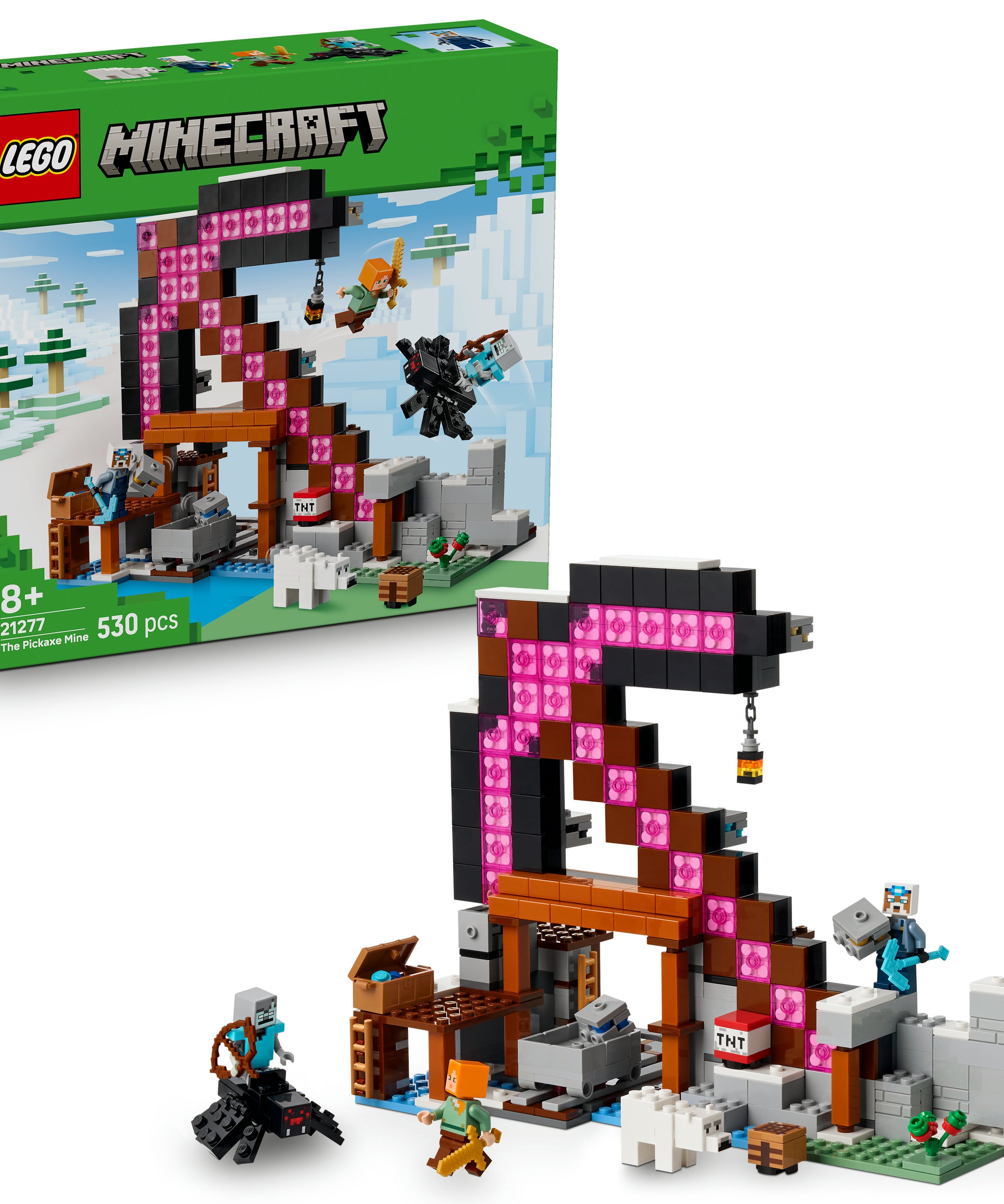 LEGO 21277 The Pickaxe Mine V29 Minecraft Building Set for Boys 8+ Creative Mining Adventure