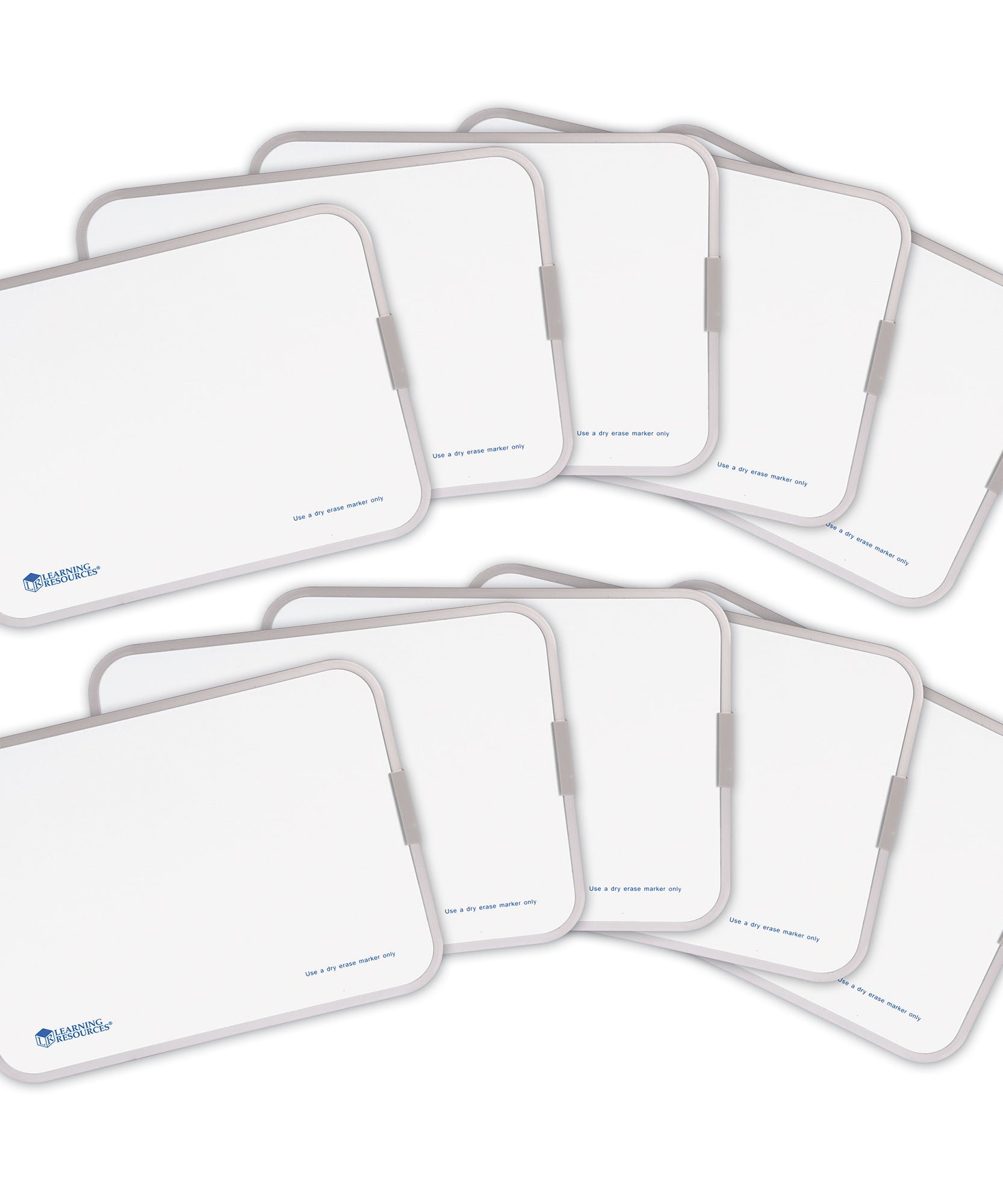 ألواح مغناطيسية مزدوجة الجوانب قابلة للمسح الجاف من Learning Resources (مجموعة من 10 قطع)، مغناطيسية، سهلة التنظيف، مثالية للتعلم المستقل والأنشطة الصفية، للأعمار من 3 إلى 13 عامًا