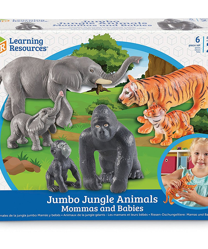 مجموعة حيوانات الغابة جامبو من Learning Resources، للأمهات والأطفال، مكونة من 6 قطع مع صندوق تخزين، مناسبة للأعمار من سنتين فما فوق