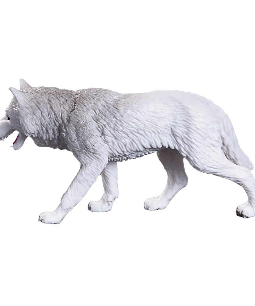 Mojo Arctic Wolf Medium Animal Figure Toy, Realistic Wildlife Collectible for Kids