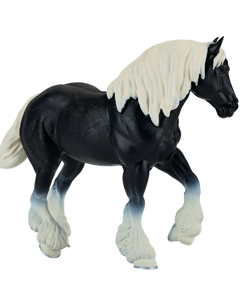 Mojo Clydesdale Horse Black XL Animal Figure Toy, Realistic Farm Horse Collectible for Kids