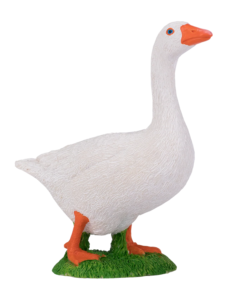 Mojo Goose White Medium Animal Figure Toy, Realistic Farm Bird Collectible for Kids