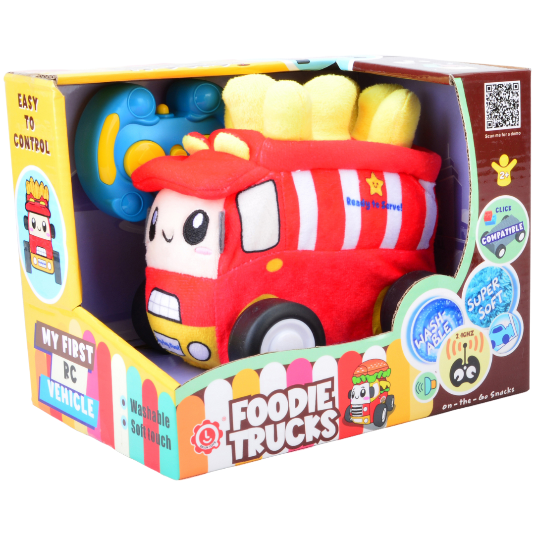 French Fries Plush Car, Soft Remote Control Toy with Lights and Sounds, Whimsical Food-Themed Gift for Kids Aged 3+