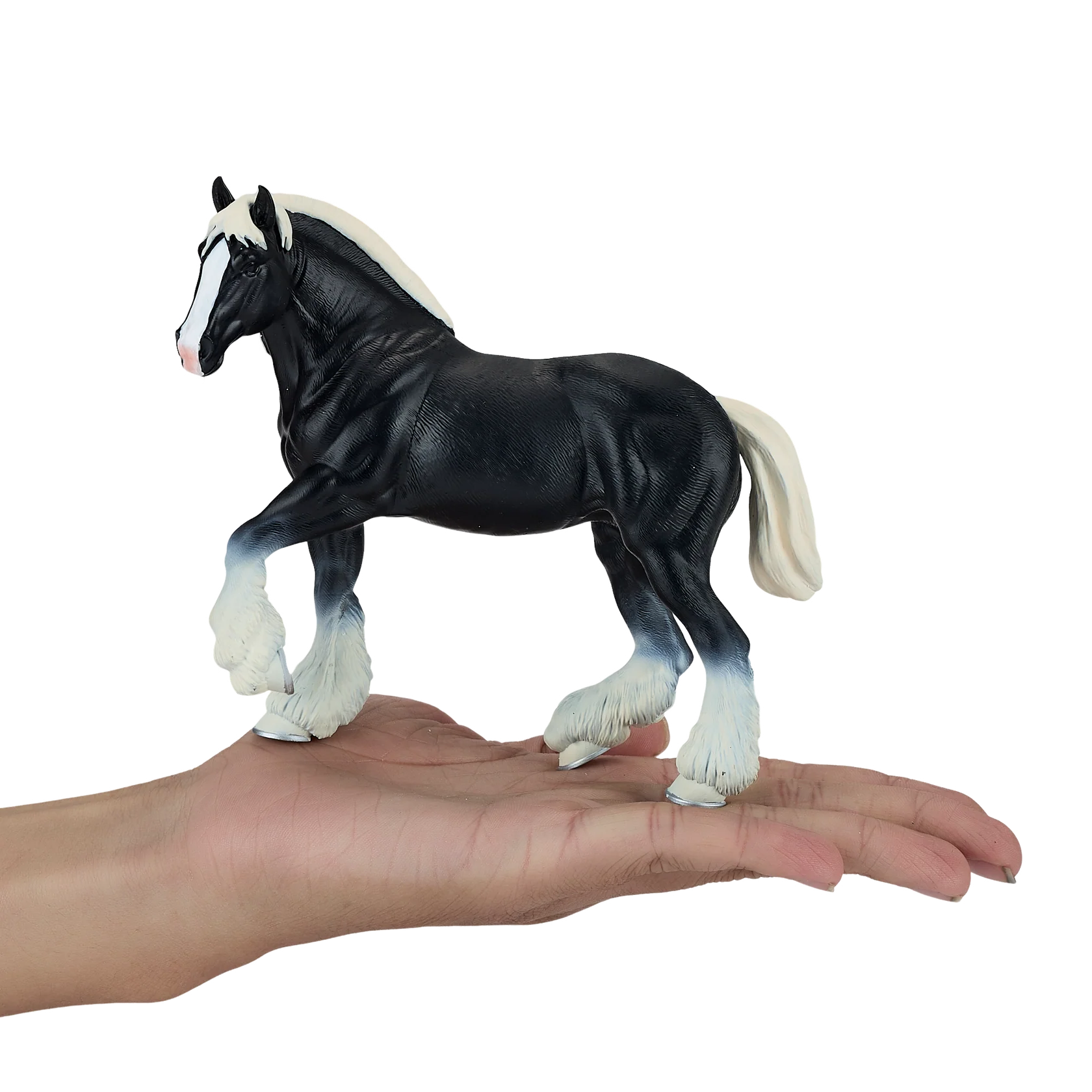 Mojo Clydesdale Horse Black XL Animal Figure Toy, Realistic Farm Horse Collectible for Kids
