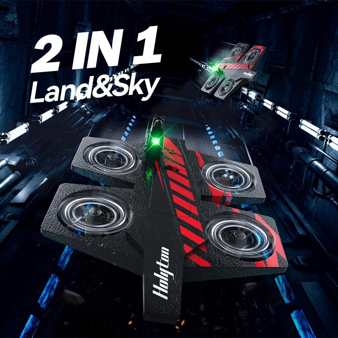 4CH HolyTon Drone, Multi-Mode Water Land Air Drone with Vertical Takeoff, Exciting STEM Flying Toy for Kids Aged 8+