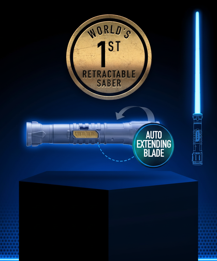 Power Saber Energy Blade Blue, Light-Up Sword with Motion Sounds and Flash Effects, Adventure Role Play Toy for Kids Aged 6+