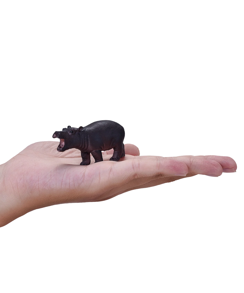 Mojo Hippopotamus Baby Small Animal Figure Toy, Wildlife Safari Collectible for Kids